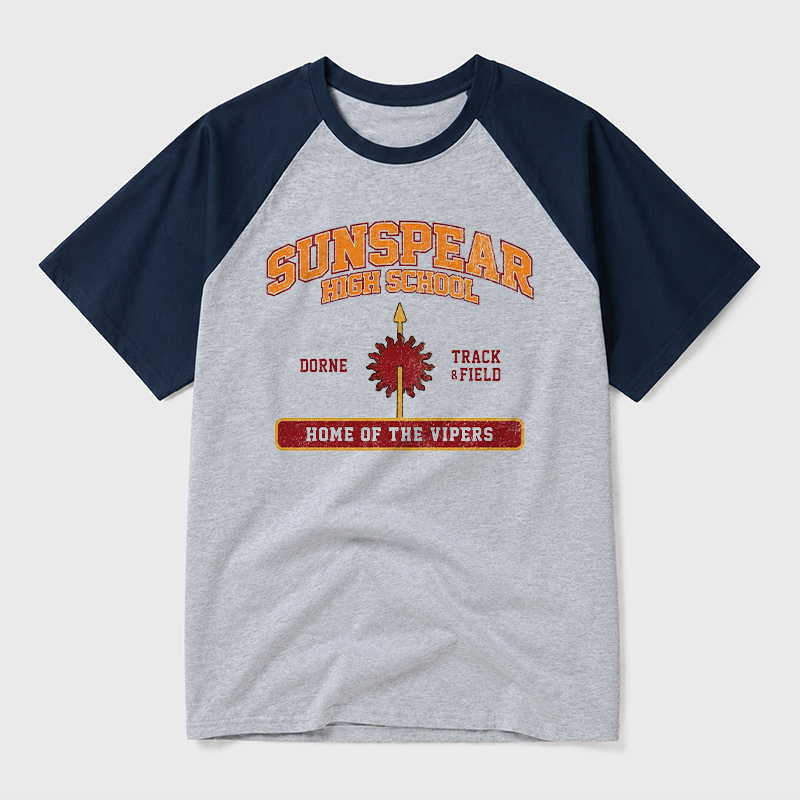 Sunspear High School Geek Retro Raglan T-Shirt