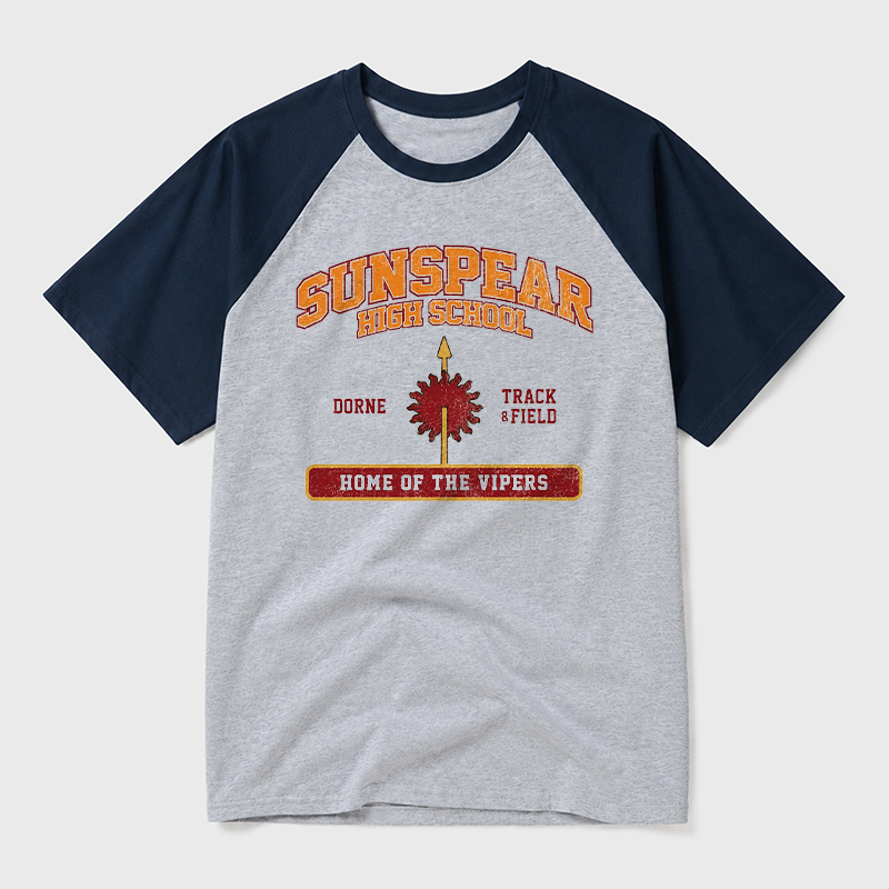 Sunspear High School Geek Retro Raglan T-Shirt