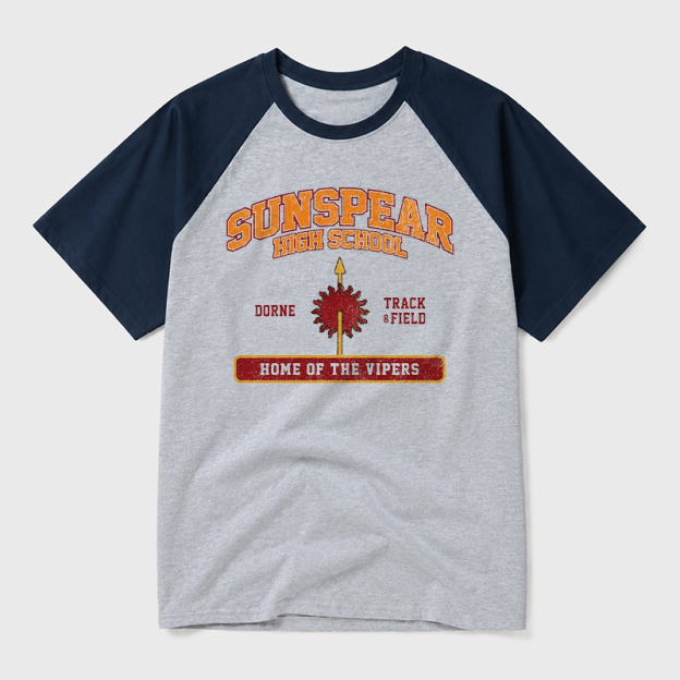 Sunspear High School Geek Retro Raglan T-Shirt