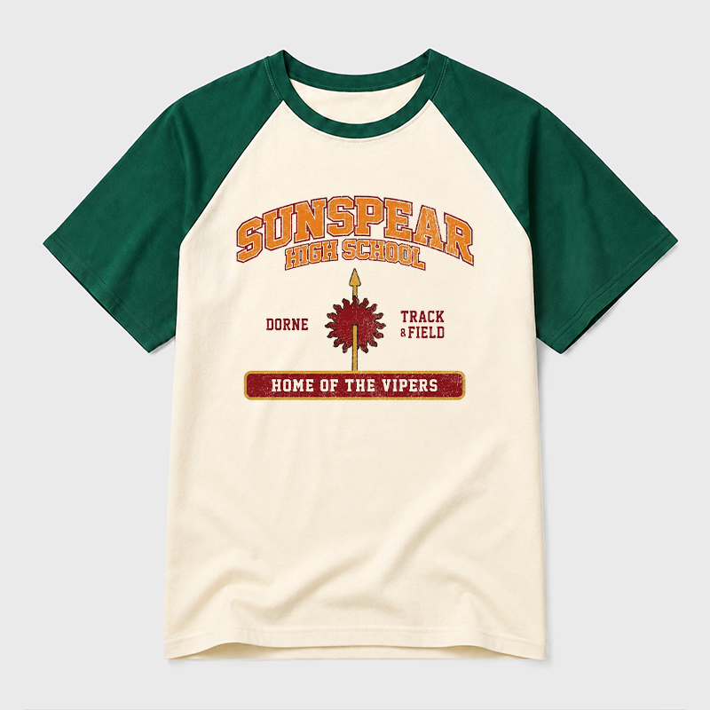Sunspear High School Geek Retro Raglan T-Shirt