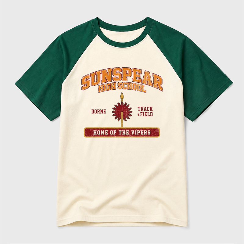 Sunspear High School Geek Retro Raglan T-Shirt