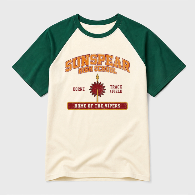 Sunspear High School Geek Retro Raglan T-Shirt
