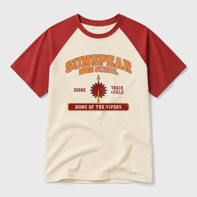 Sunspear High School Geek Retro Raglan T-Shirt