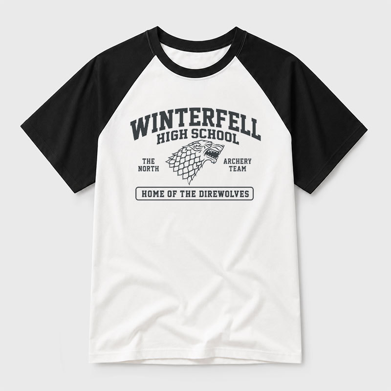 Winterfell High School Geek Retro Raglan T-Shirt