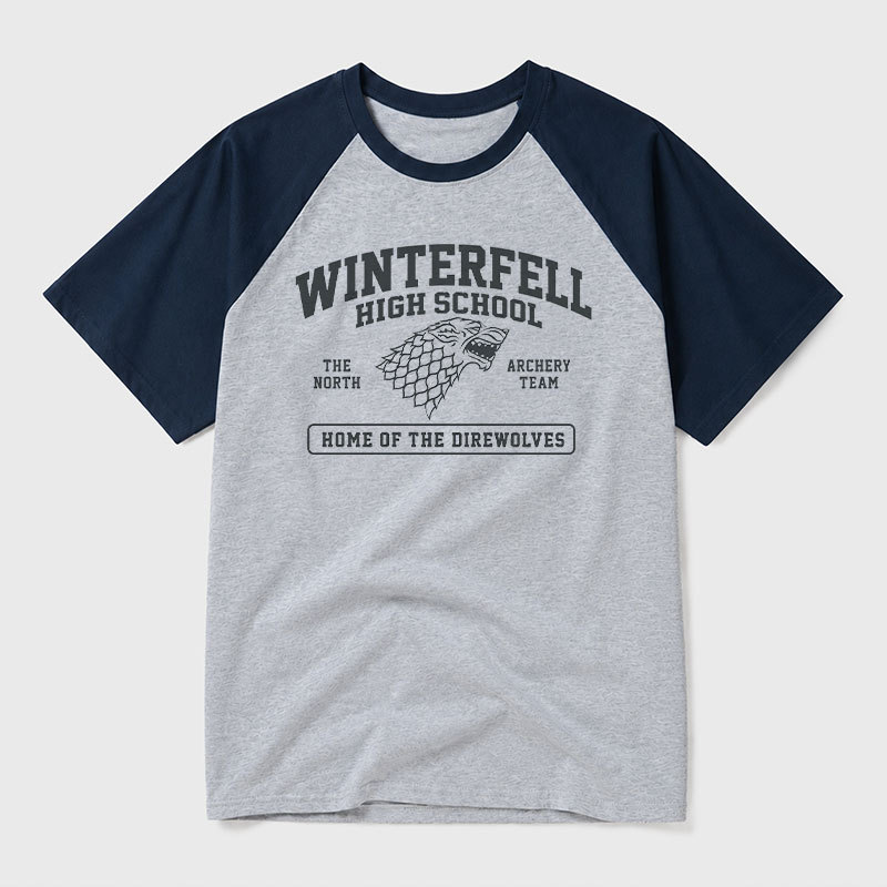 Winterfell High School Geek Retro Raglan T-Shirt