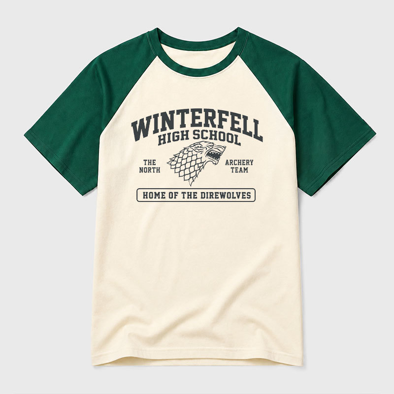 Winterfell High School Geek Retro Raglan T-Shirt