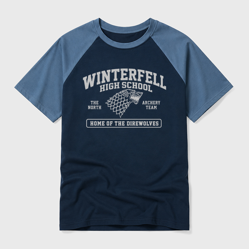 Winterfell High School Geek Retro Raglan T-Shirt