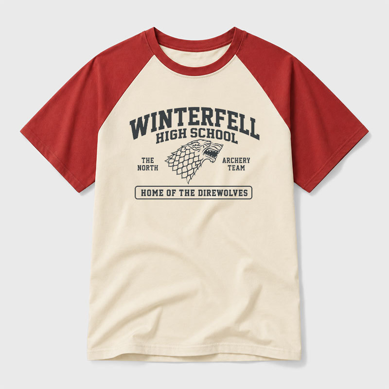 Winterfell High School Geek Retro Raglan T-Shirt