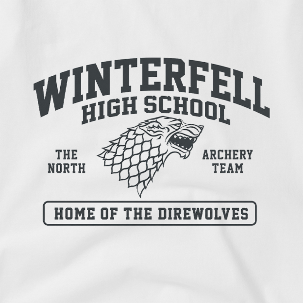 Winterfell High School Geek Retro Raglan T-Shirt