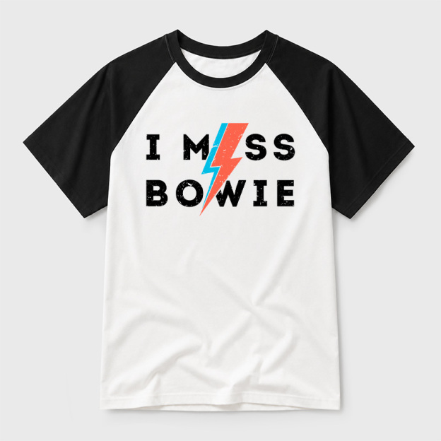 I Miss Bowie Geek Retro Raglan T-Shirt