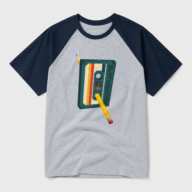 Retro Cassette Geek Retro Raglan T-Shirt