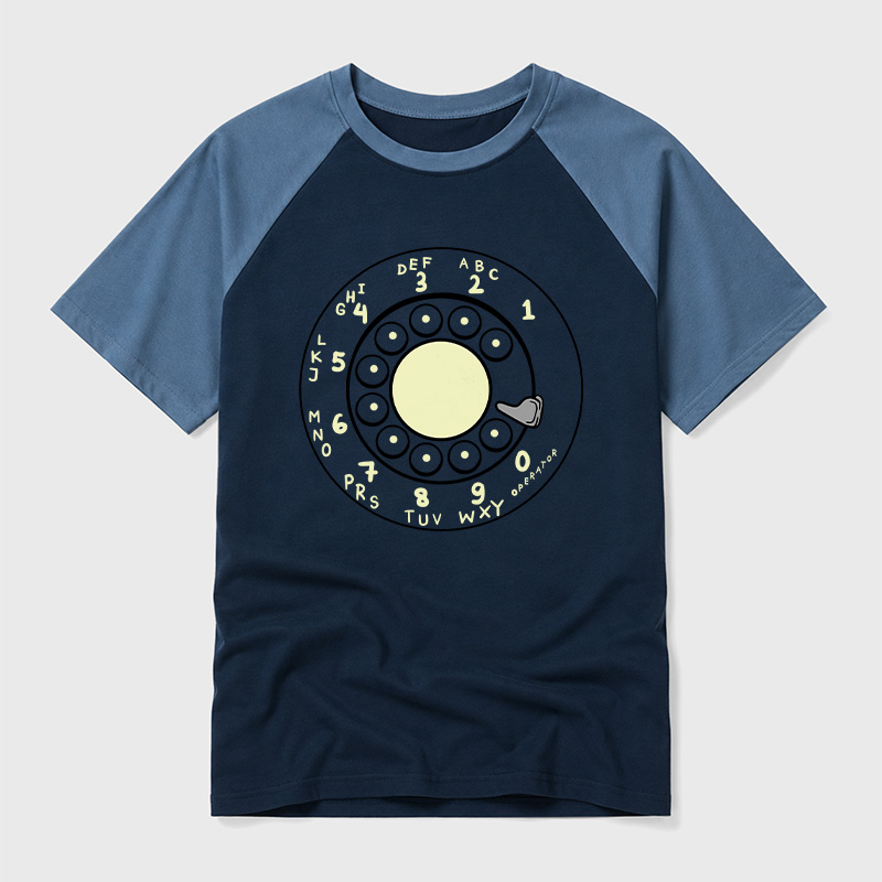 Rotary Dial Geek Retro Raglan T-Shirt