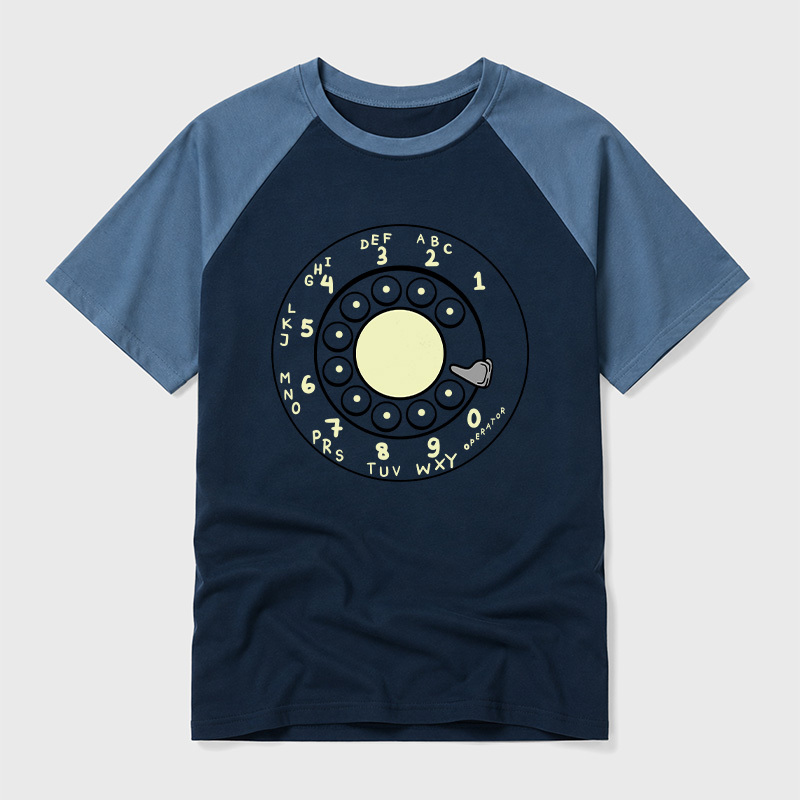 Rotary Dial Geek Retro Raglan T-Shirt