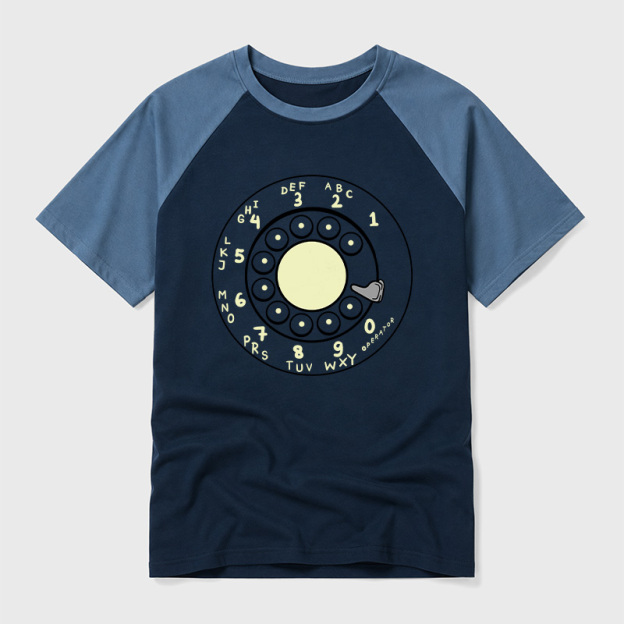 Rotary Dial Geek Retro Raglan T-Shirt