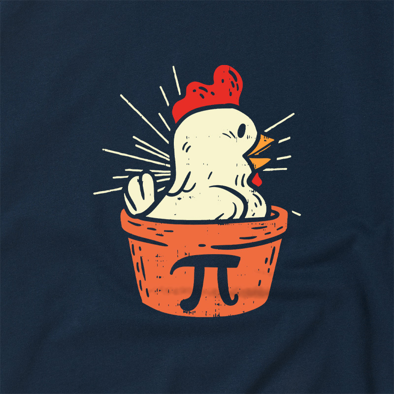 Funny Chicken Pot Pi Geek Retro Raglan T-Shirt