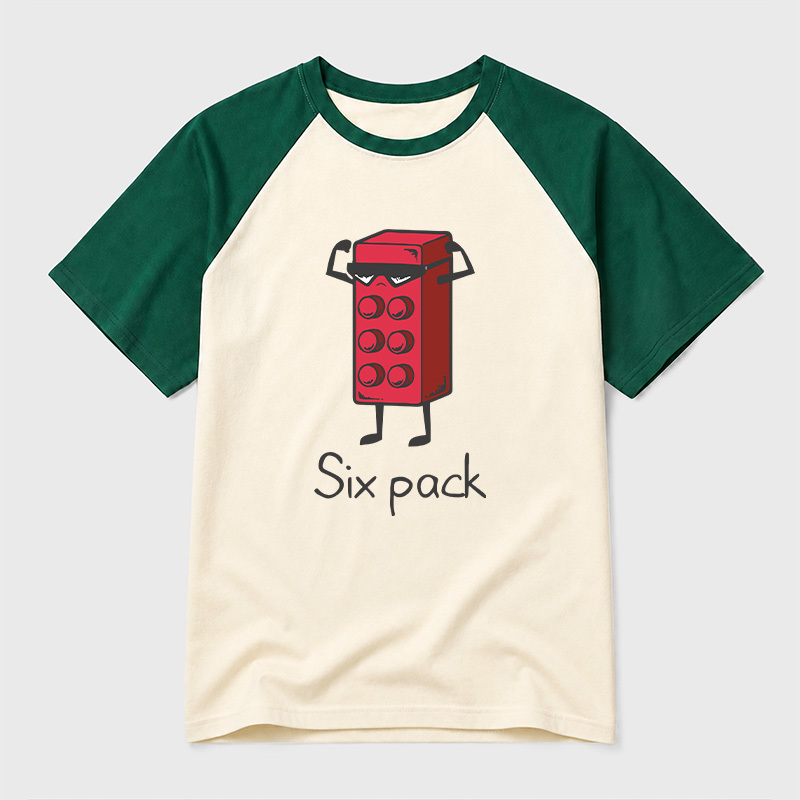 Six Pack Geek Retro Raglan T-Shirt