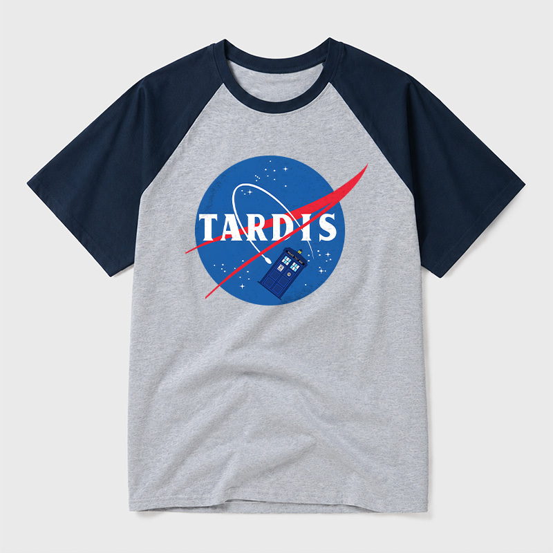 Tardis Geek Retro Raglan T-Shirt
