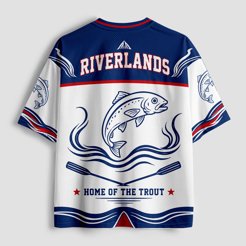 Home of the Trout Rowing Team Geek Mesh Jersey