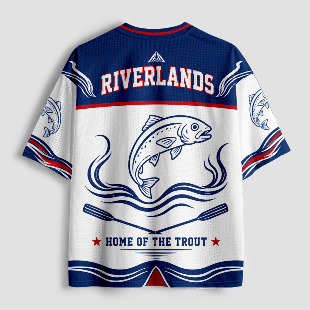 Home of the Trout Rowing Team Geek Mesh Jersey