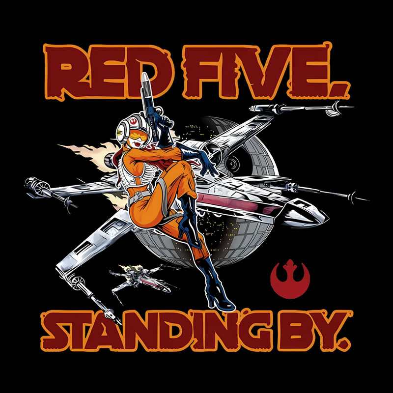 Red Five Standing By Geek T-Shirt