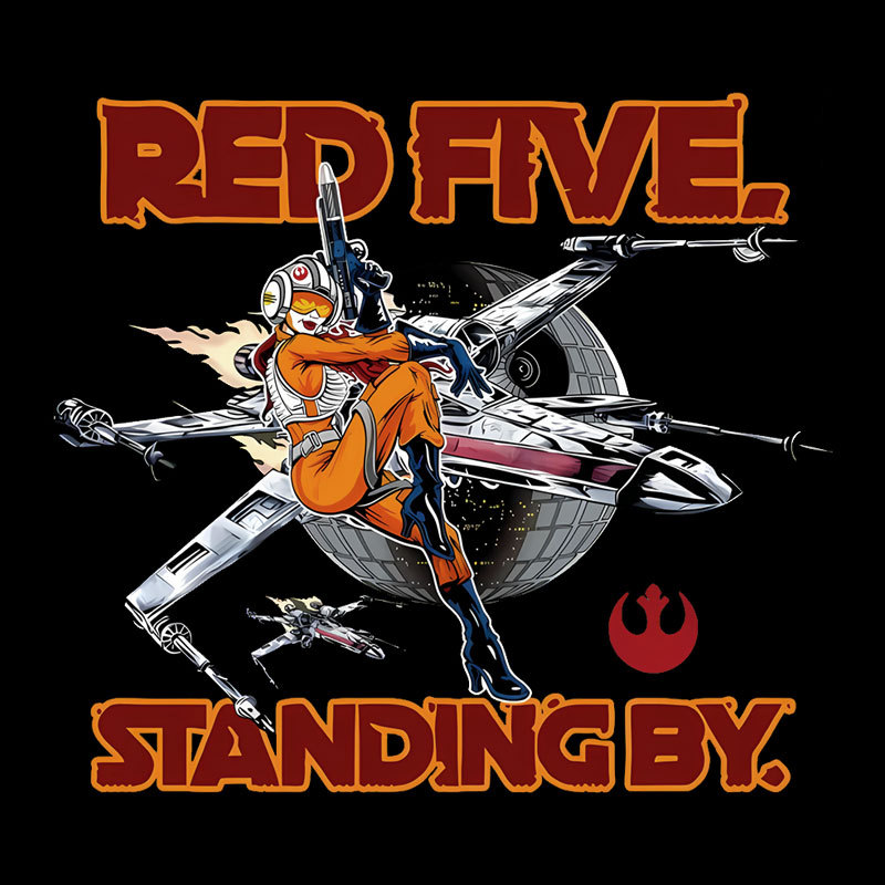 Red Five Standing By Geek T-Shirt