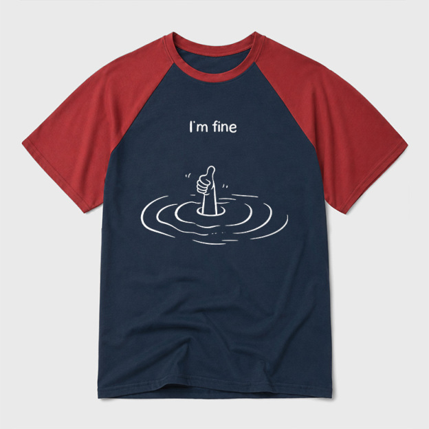 I‘m Fine Geek Retro Raglan T-Shirt