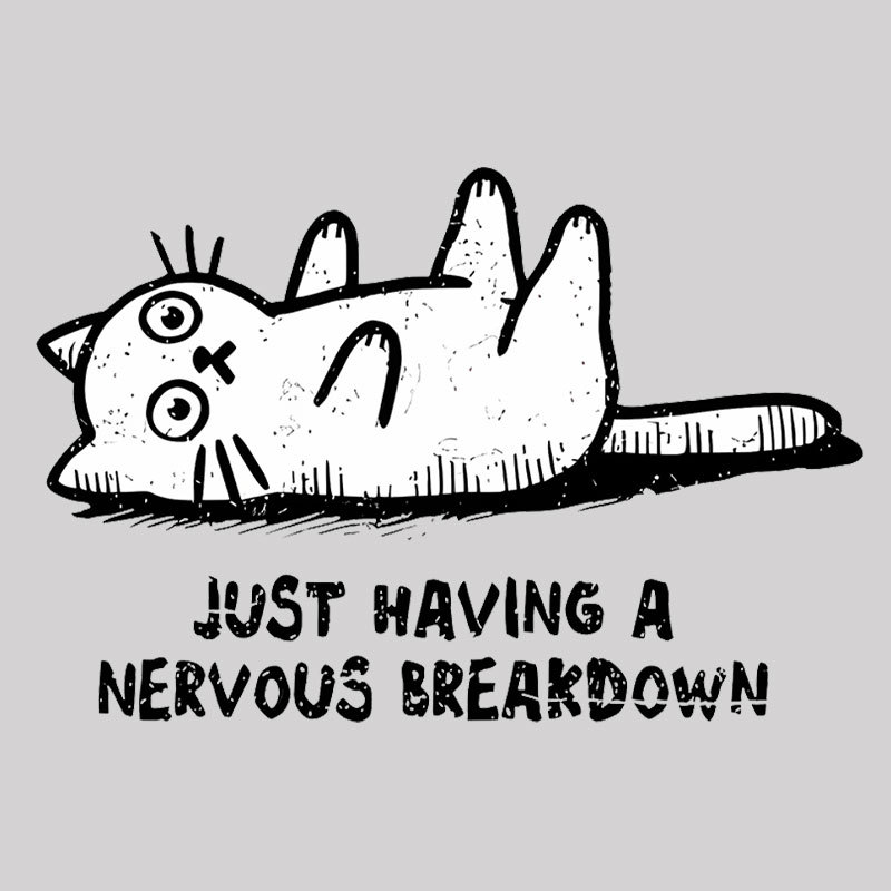 Nervous Breakdown Cat Geek T-Shirt
