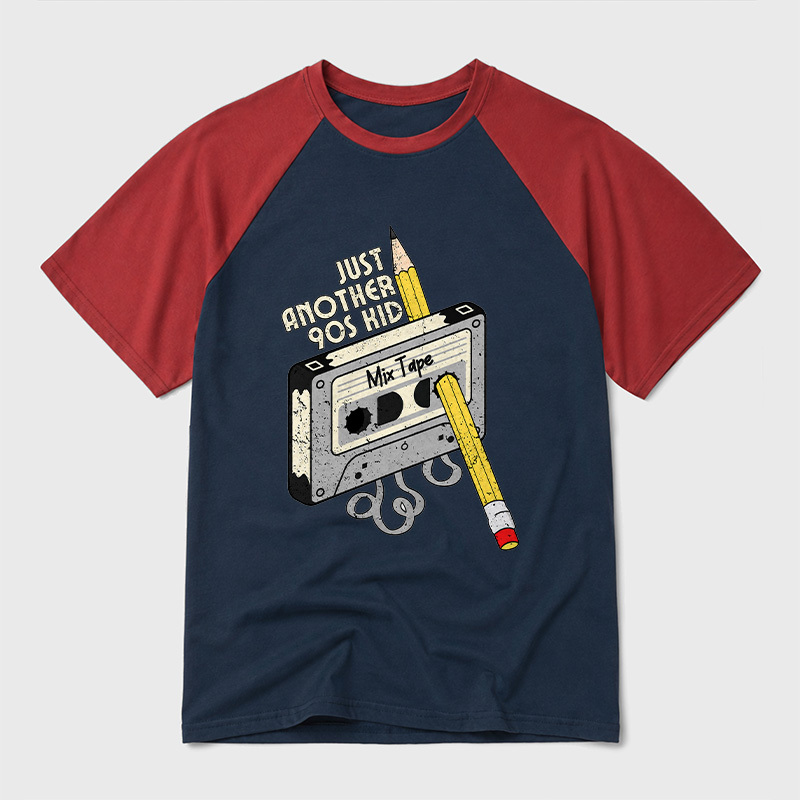 Just Another 90s Kid Geek Retro Raglan T-Shirt