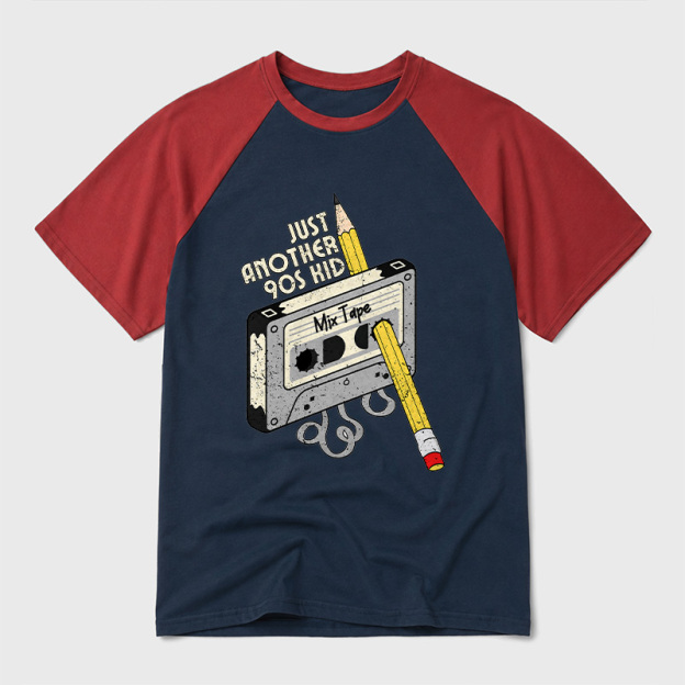 Just Another 90s Kid Geek Retro Raglan T-Shirt