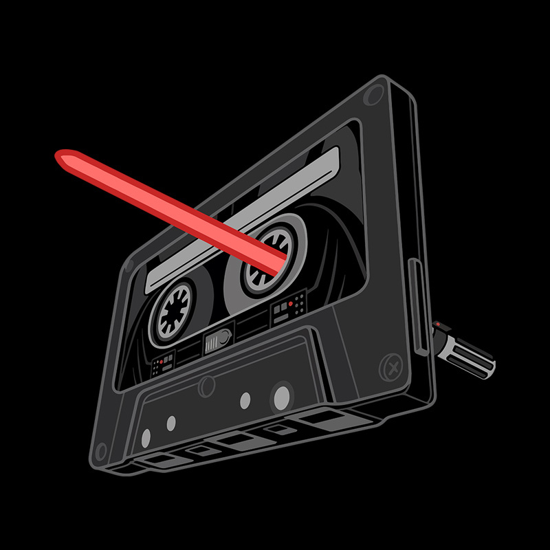 Rewind the Force Retro Cassette Geek T-Shirt
