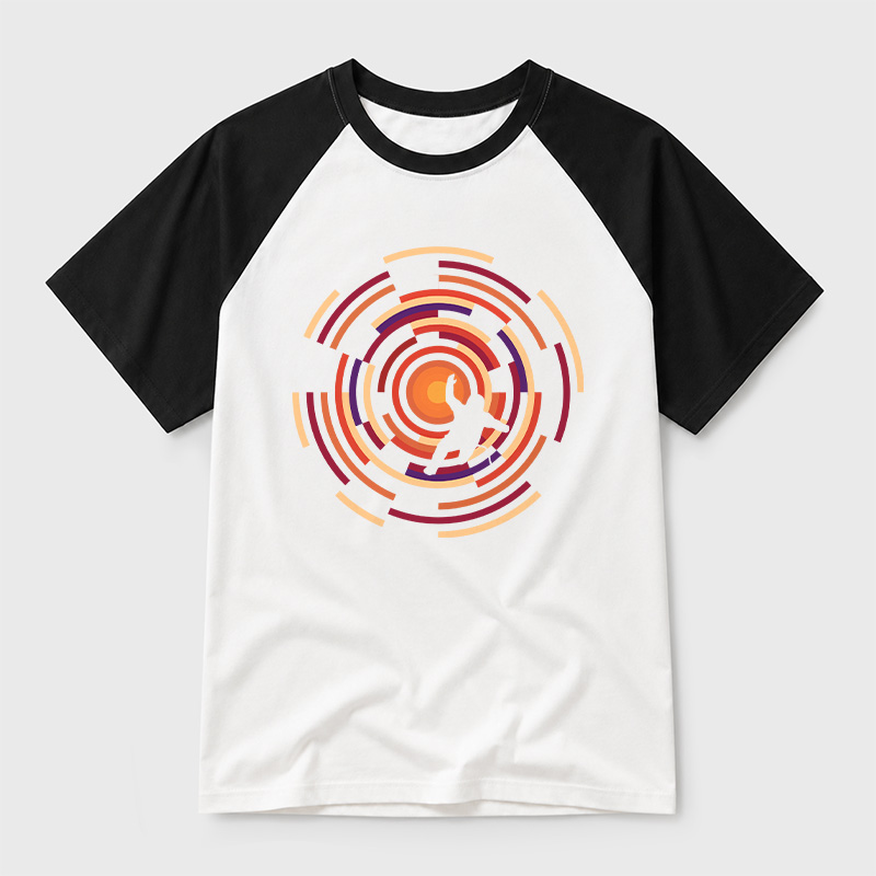 Adrift In Space Geek Retro Raglan T-Shirt