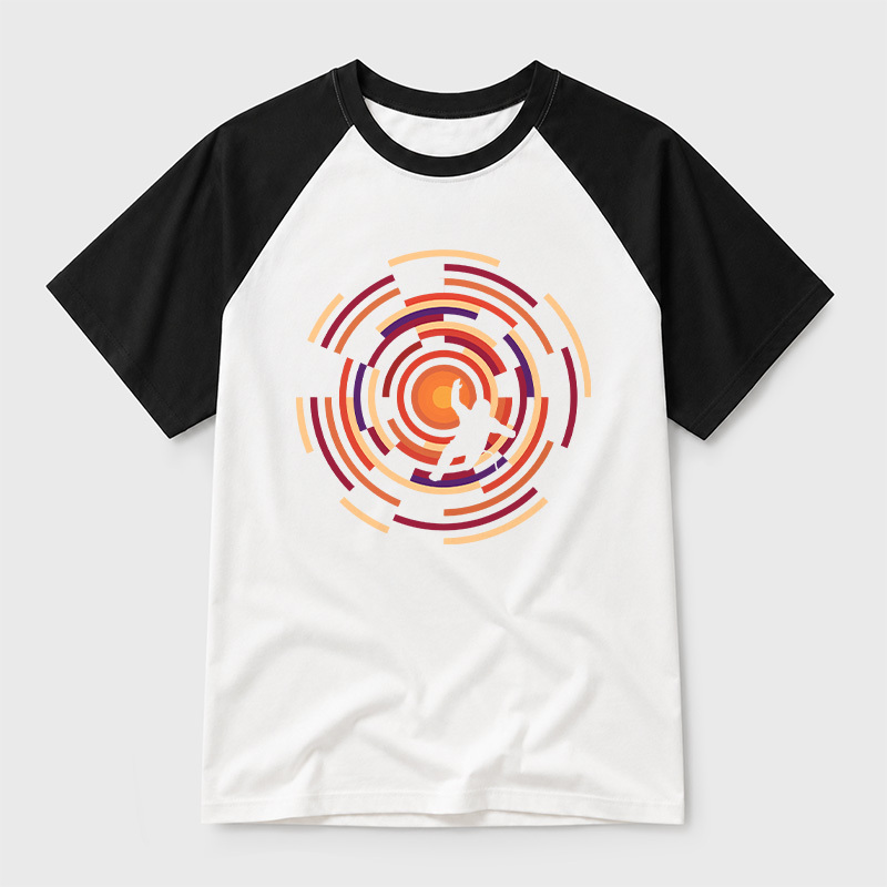 Adrift In Space Geek Retro Raglan T-Shirt