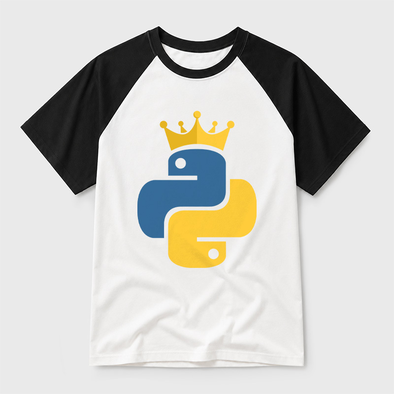 Python King Geek Retro Raglan T-Shirt