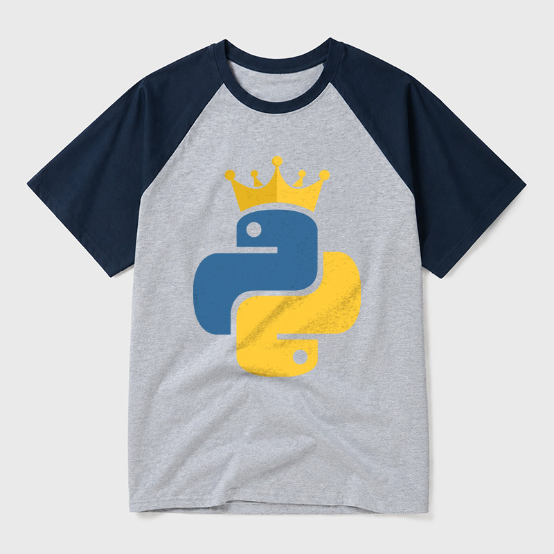 Python King Geek Retro Raglan T-Shirt