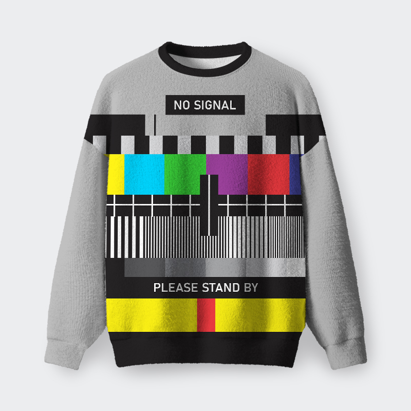 Retro TV Test Card Fuzzy Fleece Sweatshirt