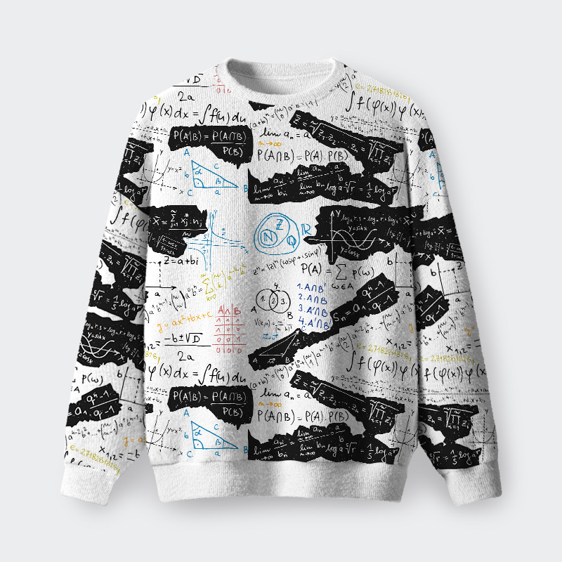 Geeksoutfit Mathematical Black and White Matching Fuzzy Fleece Sweatshirt for Sale