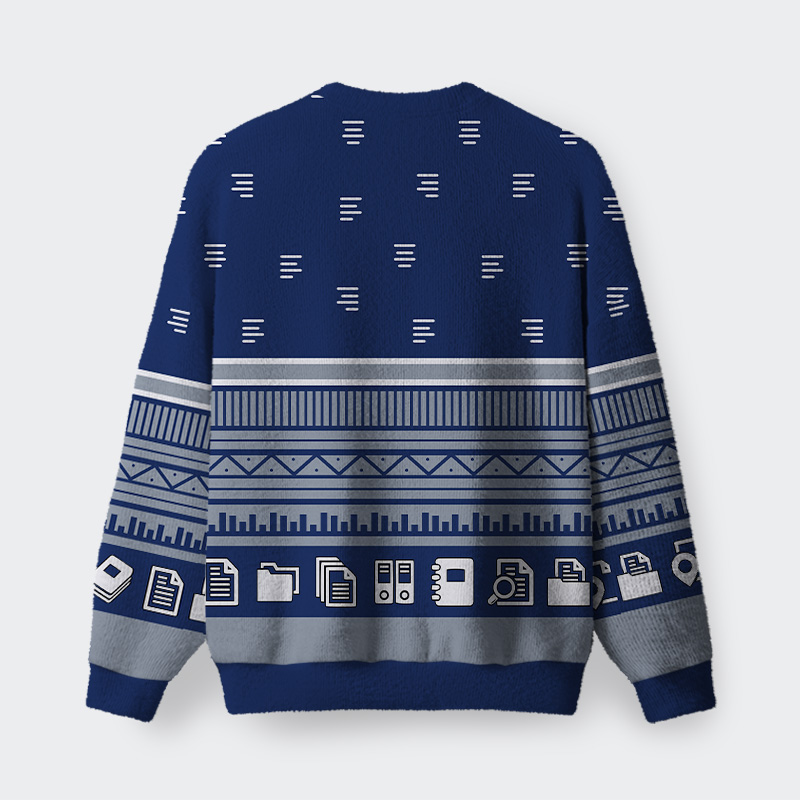 Tie Shirt Blue Fuzzy Fleece Sweatshirt