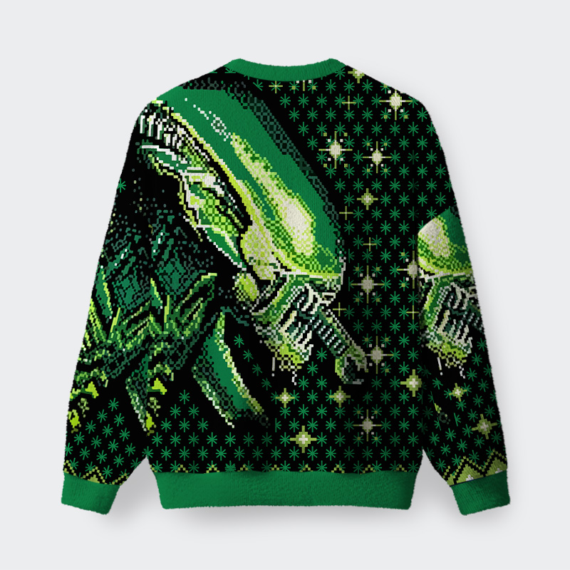 Alien Green Fuzzy Fleece Sweatshirt