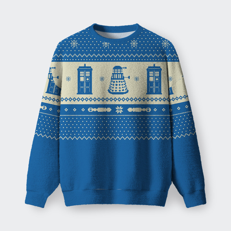 Geeksoutfit Mysterious Phone Booth Fuzzy Fleece Sweatshirt for Sale