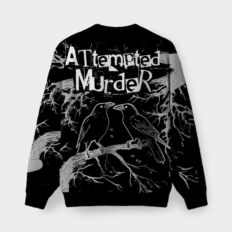 Attempted Murder Black Fuzzy Fleece Sweatshirt