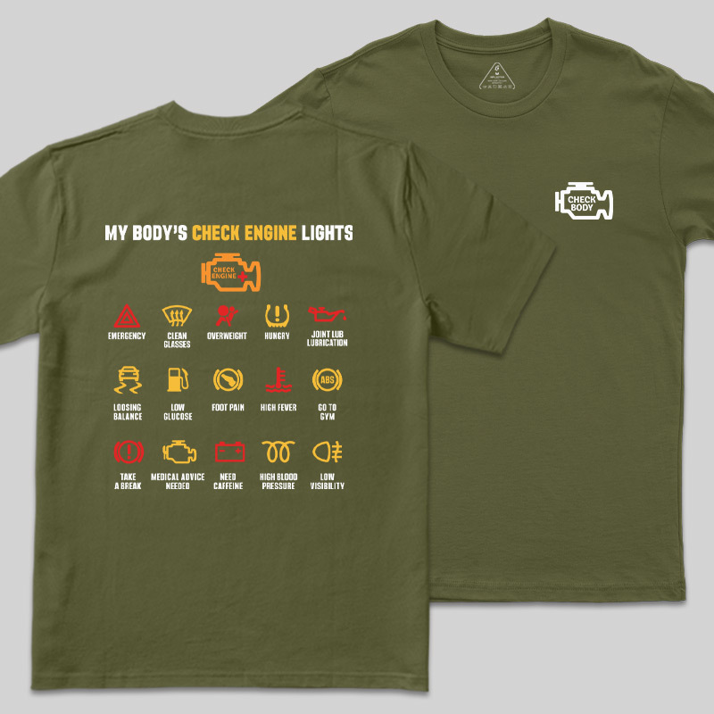 Check Body Warning Icons Geek T-Shirt