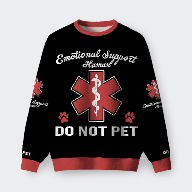 Emotional Support Human Fuzzy Fleece Sweatshirt
