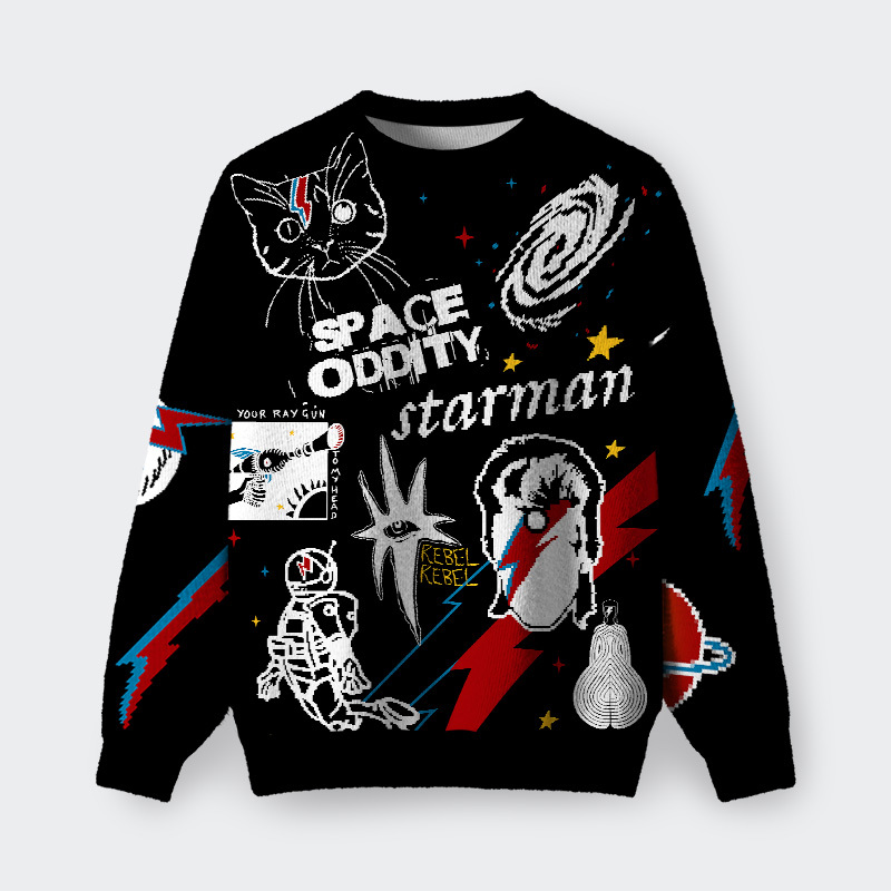Geeksoutfit Space Starman Fuzzy Fleece Sweatshirt for Sale