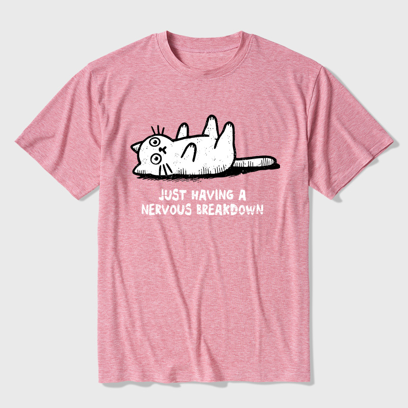 Nervous Breakdown Cat Ultra Soft Heather Tee