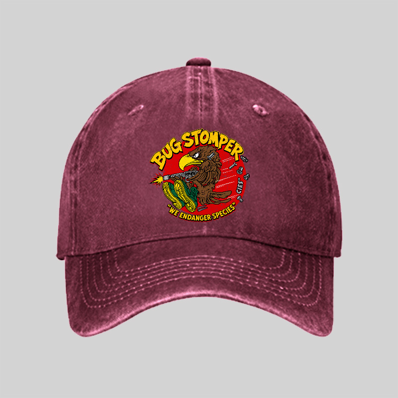 Bug Stomper Alien Washed Vintage Baseball Cap