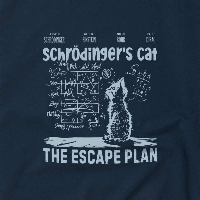 Schrodinger's Cat Escape Plan Interesting Physics Science Geek Retro Raglan T-Shirt