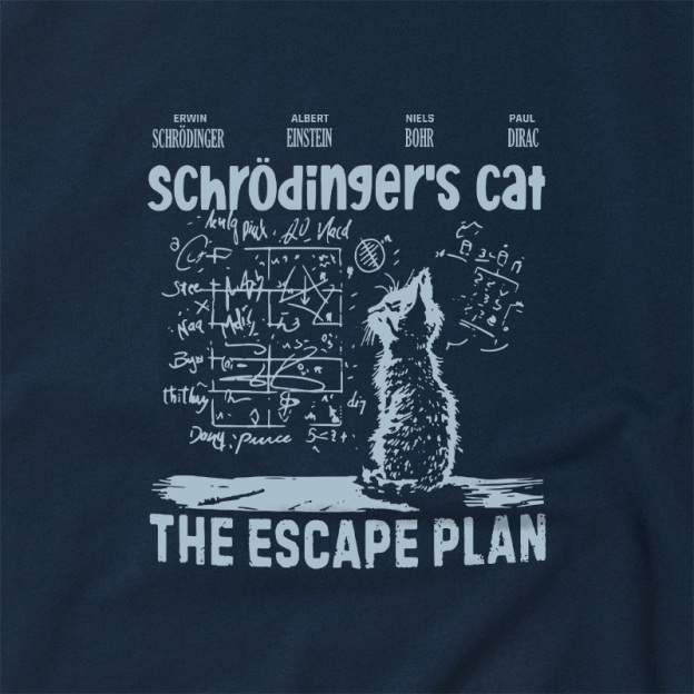 Schrodinger's Cat Escape Plan Interesting Physics Science Geek Retro Raglan T-Shirt