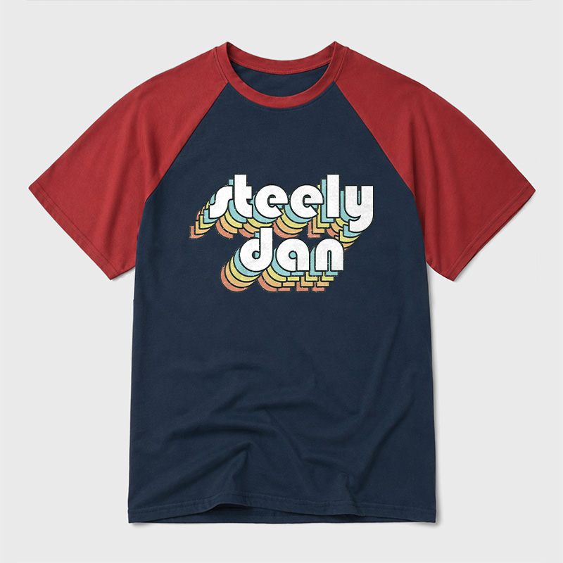 Steely Dan Retro Faded-Style Geek Retro Raglan T-Shirt
