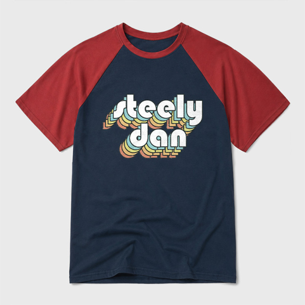 Steely Dan Retro Faded-Style Geek Retro Raglan T-Shirt