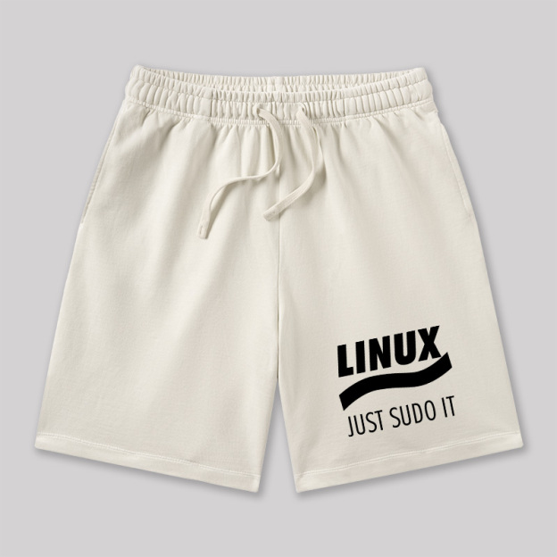 Linux Just Sudo It Geeky Washed Shorts